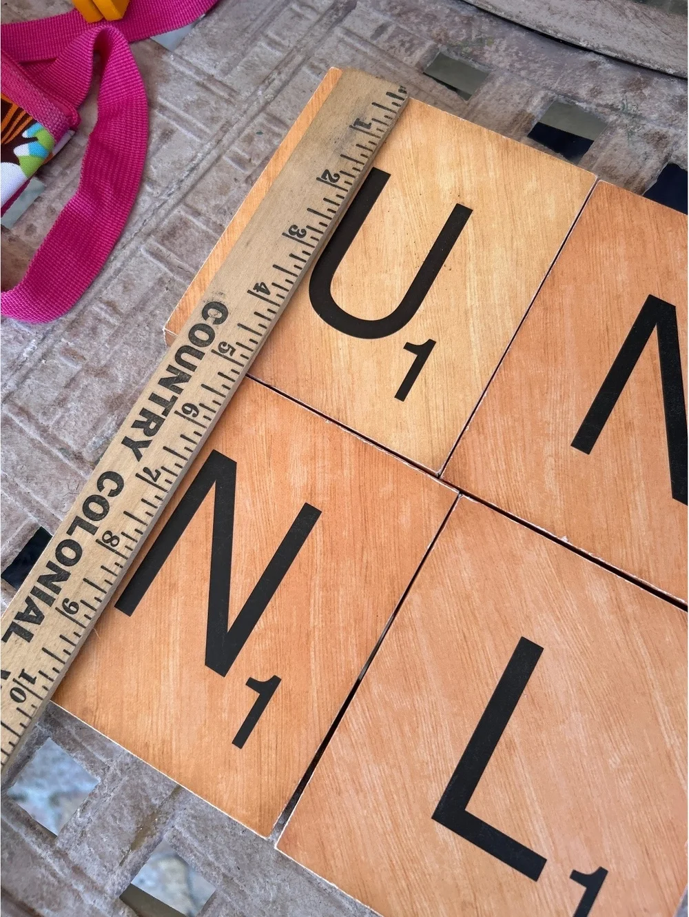 Scrabble Tile Wall Art Set of 4 Wooden Tiles U, N, N, L